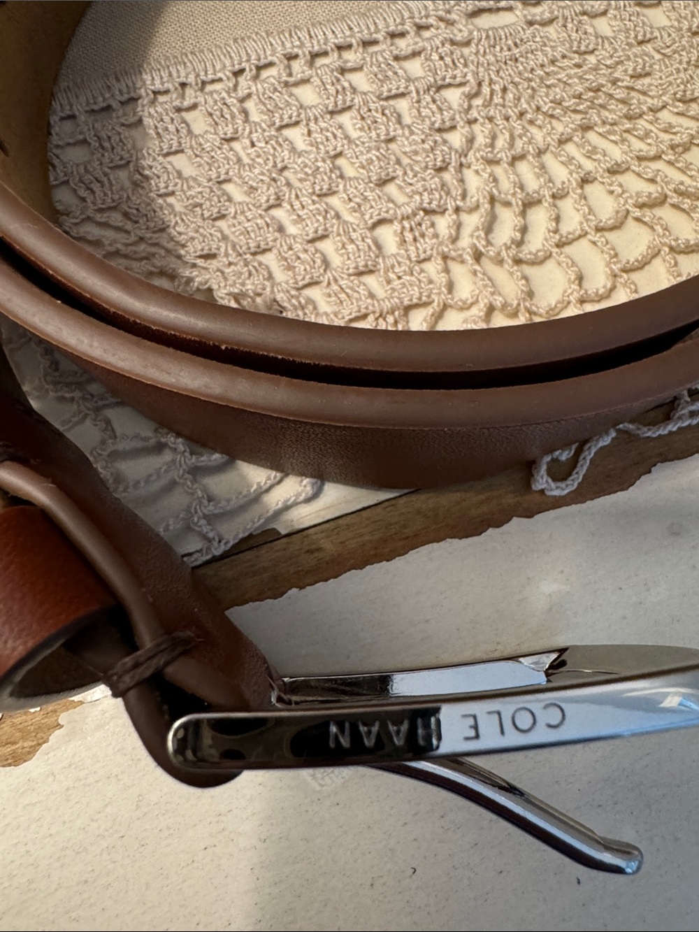 Men's Brown Leather Belt Cole Haan - Picture 2 of 6
